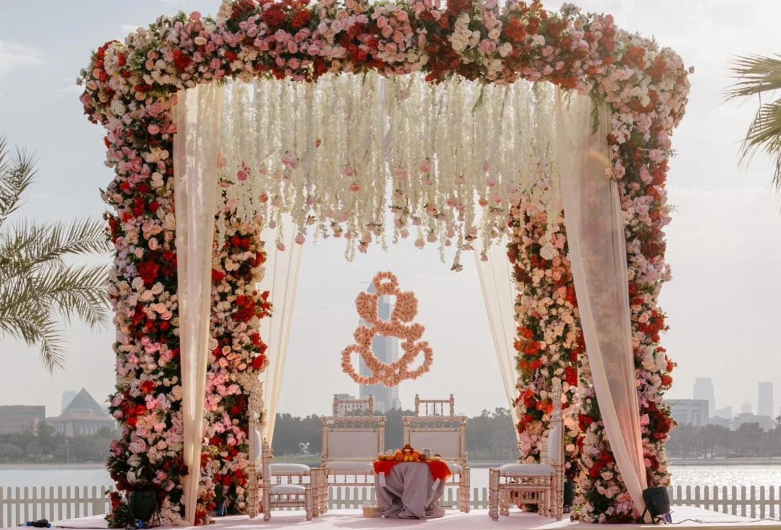 Floral wedding mandap by MLK Events
