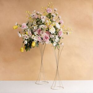 Gold Stand + Artificial flower Arrangement