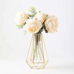Gold Stand + Artificial flower